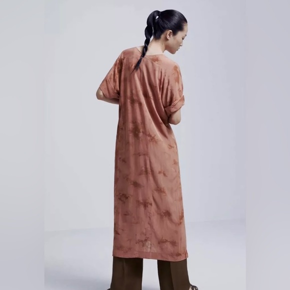 Zara Terracotta Tie Dye Long Tunic Dress - Picture 6 of 9